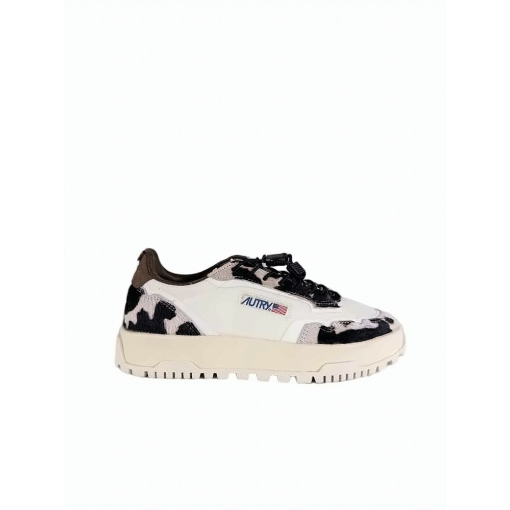 AUTRY Low-Top Sneakers with Cow-Print Accents